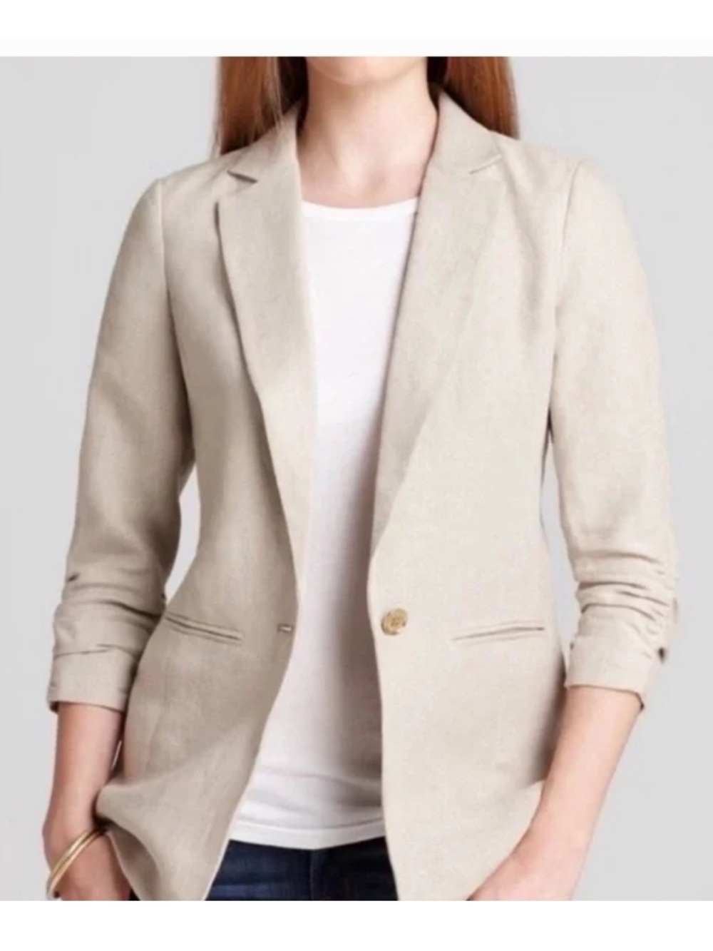 Michael Kors Beige 100% Linen Blazer